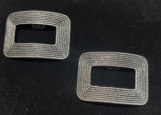Vintage Square Silver Shoe Clips
