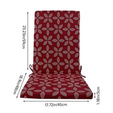 High Back Garden Deck Chair Seat Pad Outdoor Deck Patio Cushion Bench On Ties