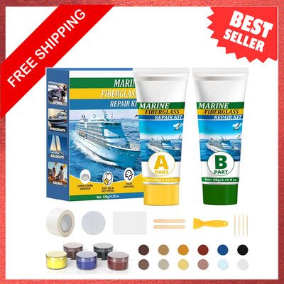 Marine Fiberglass Repair Kit, Gel Coat Repair, 4.2 oz, Color Match for Boats