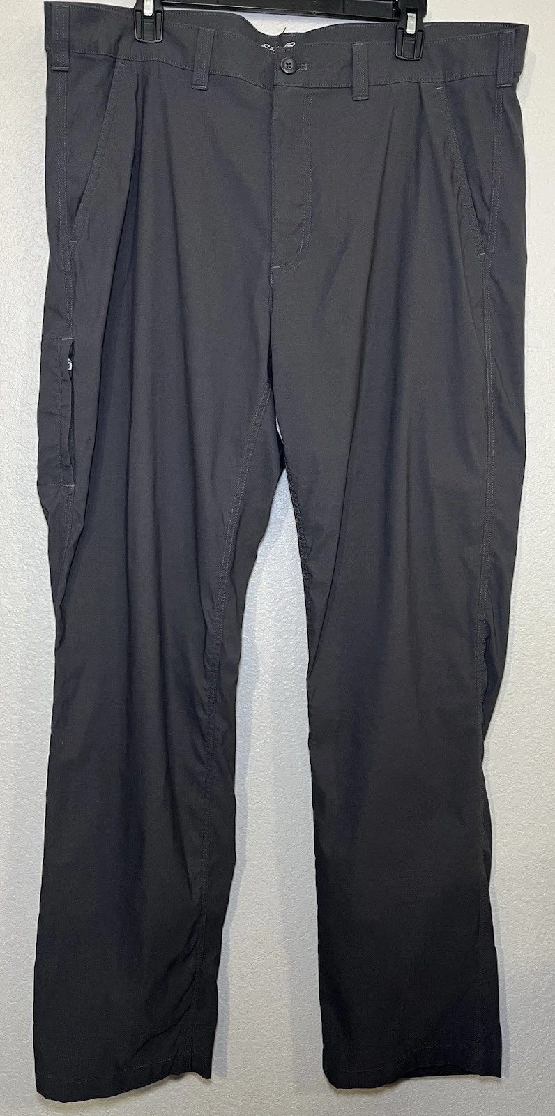 Eddie Bauer Guide Pro Pants Mens 40x34 Tall Gray Hiking Trail Zip Pocket