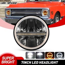 Dot 7 Round Led Headlight Hilo Beam Drl For Chevy C10 C20 C30 G10 G20 K10 1pc