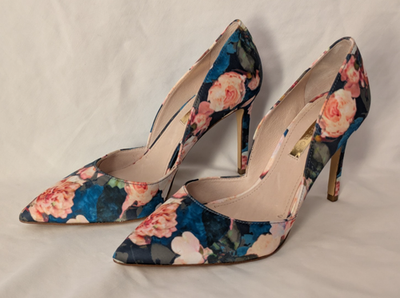 Louise et Cie Blue Pink Floral Pointy Toe High Heel Pump Dress Shoes Size 6  | eBay