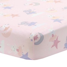 Bedtime Originals Tiny Dancer Fitted Crib Sheet - Pink, Animals, Celestial