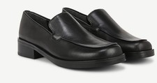 Franco Sarto Women's Bocca Slip On Loafer Black Leather Size 7 M small flaw 