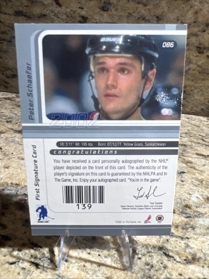 2001-02 ITG BAP Signature Series AUTO Silver Peter Schaefer Vancouver Canucks - Image 3 of 3