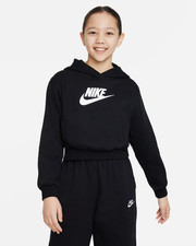 NWT Nike Big Girls Cropped Hoodie FD2925-010 Size XLarge