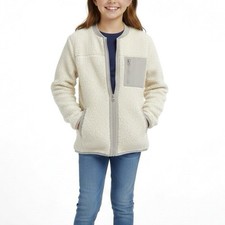 Treasure  Bond Girl  s Jacket XL Sherpa Bomber Cream 14/16 Cozy Soft Cozy