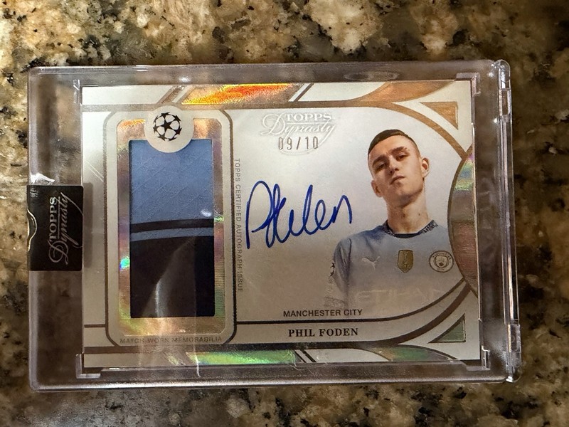 2024-25 Topps Dynasty UCC UCL Phil Foden /10 Game Used On Card Auto Man City
