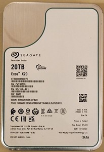 ST20000NM007D Seagate Exos X20 20TB 3.5 256M Enterprise NAS SATA Hard Drive