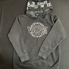 Vans Hoodie Kids Medium Gray Off The Wall Logo Fleece Pullover Sweatshirt