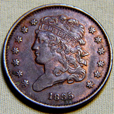 1835 Classic Head United States Half Cent - US 1/2c Copper Penny Coin Lot 1152