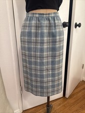 Rare Pendleton x Disneyland Frontierland Plaid Wool Skirt Blue Plaid XS