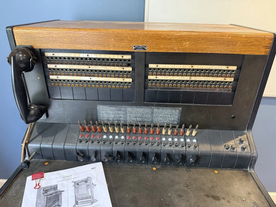 Vintage Bell Western Electric 555 Switchboard With Original Chair - Image 2 of 4