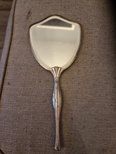 Vintage Silver Plated Hand Mirror Intricate Decorative Design Antique