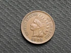 💰 COPPER COIN! AU 1902 INDIAN HEAD CENT PENNY FULL LIBERTY & DIAMONDS 424us ✨