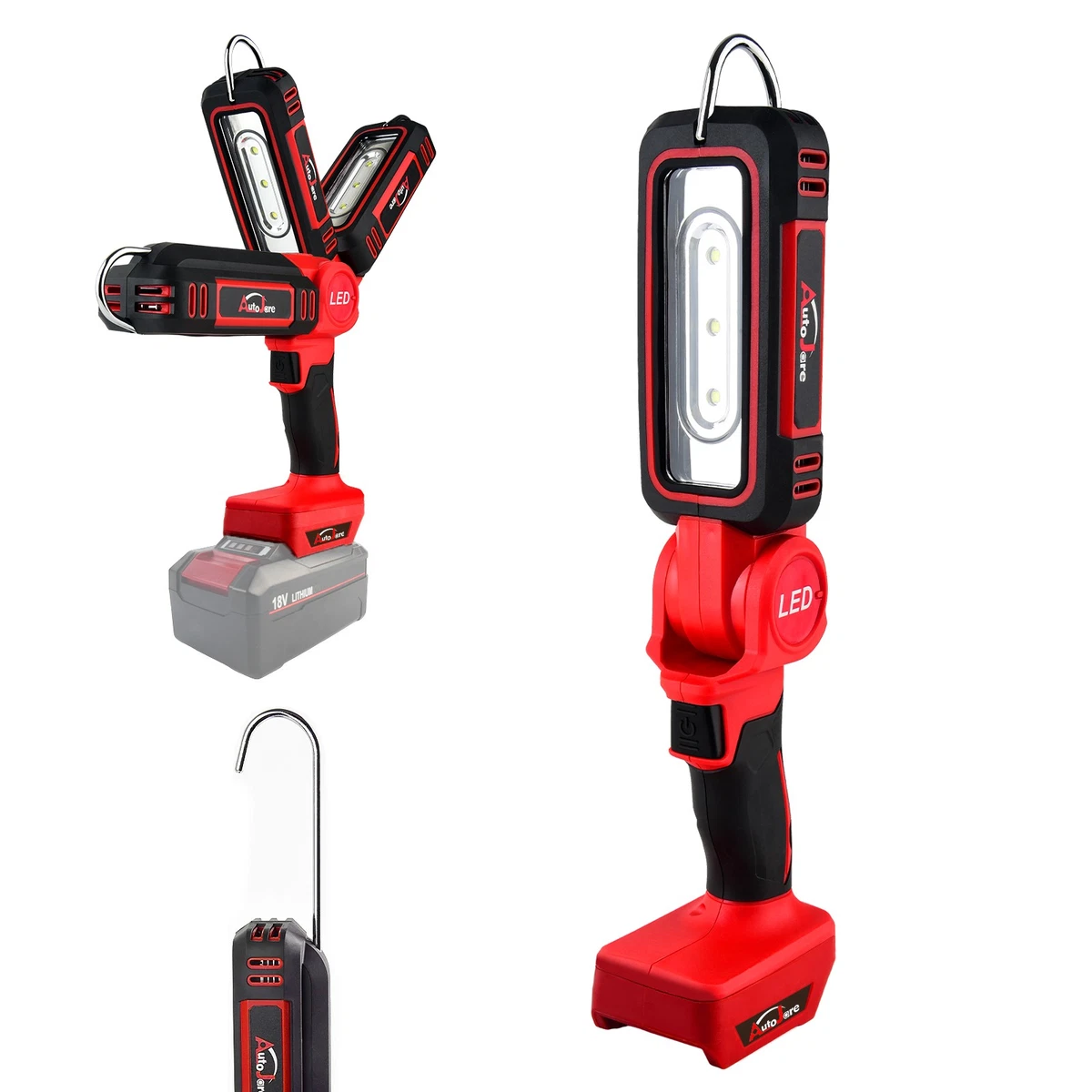 Batería Lámpara para Einhell 18V Batería, 30W 3000LM Led Luz de Trabajo Sin USB para