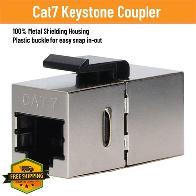 YOEMELY Cat7 4 Port Keystone Wall Plate RJ45 Coupler