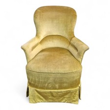 Antica poltrona laterale vittoriana - sedia imbottita per camera da letto occasionale