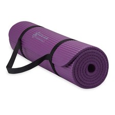 Gaiam Essentials Thick Yoga Mat Fitness  Exercise 2/5" 10MM , Purple