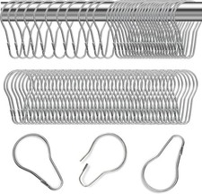 200 PCS Metal Shower Curtain Hooks Reusable Stainless Hanging Shower Rings Bu...