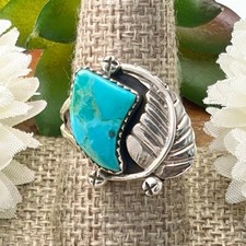 Sterling Silver 925 Turquoise Ring Size 9 Vintage Southwest Navajo Style New