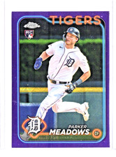 PARKER MEADOWS S/P#68/250- 2024 TOPPS CHROME PURPLE LOGOFRACTOR REFRACTOR TIGERS