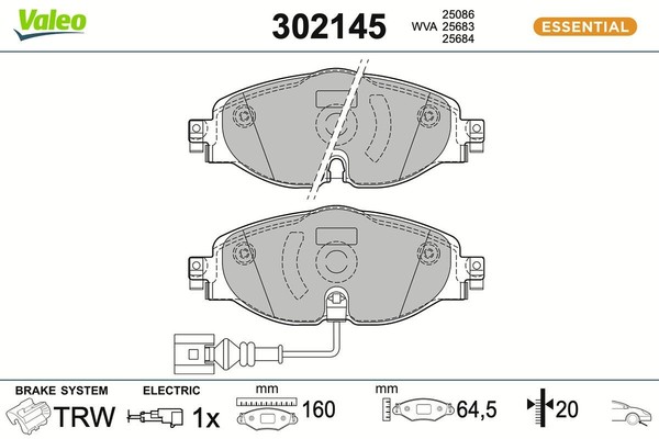 Bremsbelagsatz, Scheibenbremse Vorne Valeo 302145 FüR Audi Cupra Seat Skoda-image