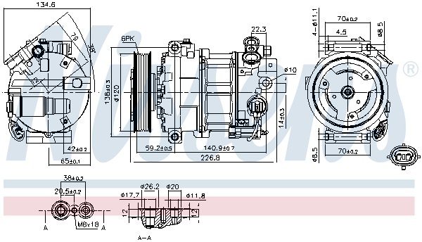1X Nissens 89584 Kompressor Klimaanlage FüR Opel Vauxhall Saab-image