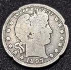 1897-S BARBER SILVER QUARTER 25C.