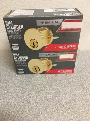 KW1 5405287 Bright Brass Rim Cylinder Keyed Alike 2 pack