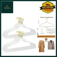 Sparkling Clear Plastic Clothes Hangers 16" with Gold Swivel Hook, 20 Pack