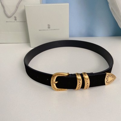 Brunello Cucinelli New Arrival: Unisex Belt   Width 3.0 cm, Size 34