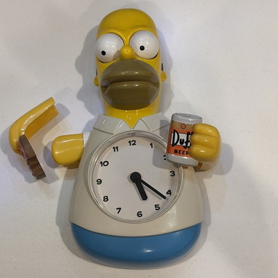 #ad The Simpsons Homer Simpson 3 D Motion Wall Clock Partially Working As is *READ* $32.95