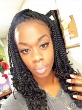 Women Fashion Short Braided Wigs Kinky Twist Braids Wigs Curly Hair None Lace US