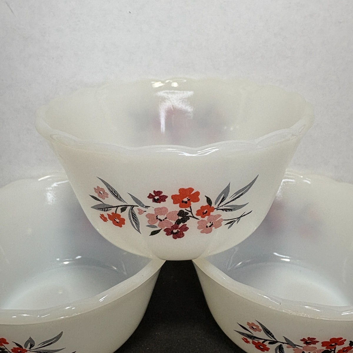 Anchor Hocking Fire Fire King Custard Cups Vintage Lot Of  display picture 1