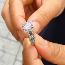 GIA Certified 14k White Gold Round Diamond Engagement Ring Halo Prong 2.00ctw