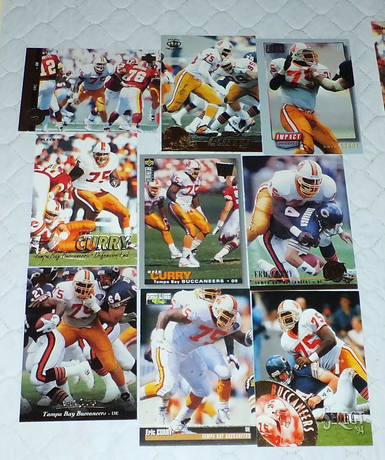 ERIC CURRY - Defensive End Tampa Bay Buccaneers 9 Card Assorted Lot **You Pick**