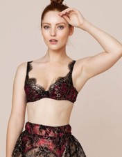 Agent Provocateur Yesmine Bra Black Gold Pink 32C NWT $675
