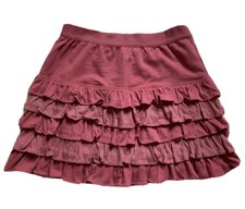 GapKids Girls Dusty Pink Shimmer Knit Ruffle Layered Pull On Skirt Sz XL 12 NWT