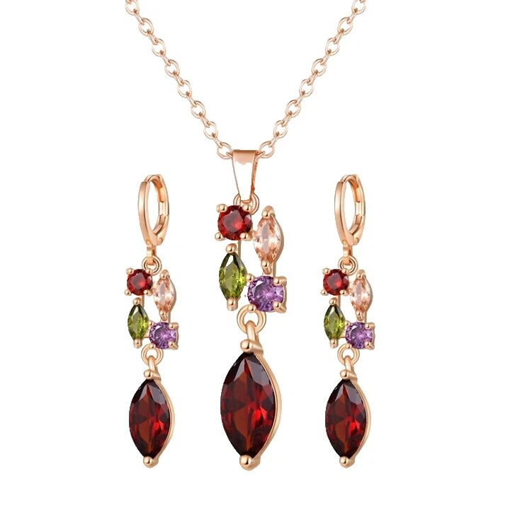 Rose Gold Plated Amethyst Fashion Jewelry Sets