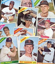 1966 TOPPS BASEBALL SET BREAK #'s 2 - 98  MOST EXMT PICK YOUR CARDS