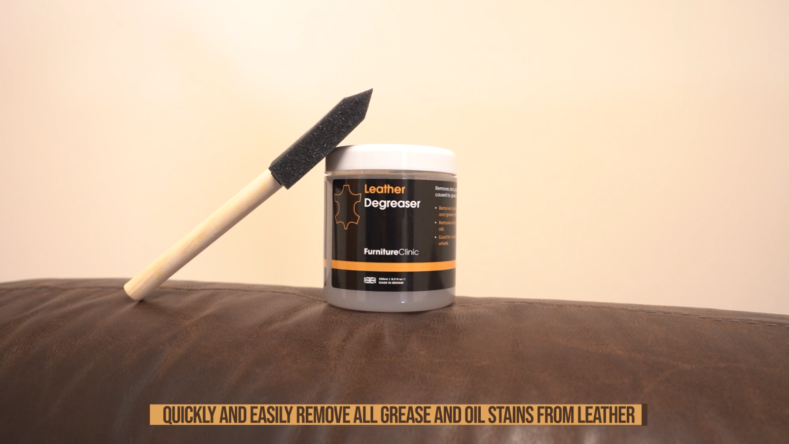 Leather Degreaser 250ml Remove Oil and Grease from Leather Furniture
