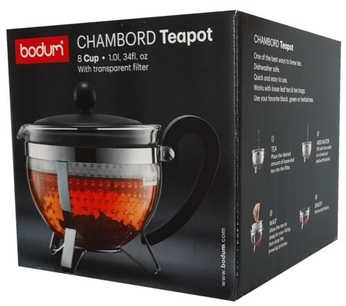 Bodum Chambord Teapot Teekanne Borosilikat-Glas mit Kunststoff-Sieb, 1 Liter - Bild 1 von 1