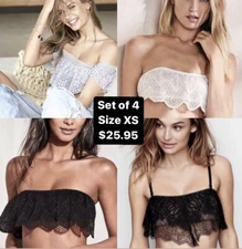 VICTORIA'S SECRET  SALE SET 4 $25.95 SEXY LACE RUFFLE BRALETTE SIZE XS NWT