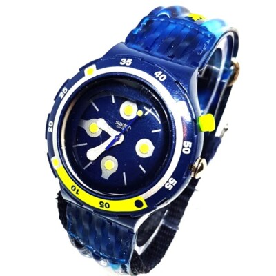 Mint Rare 1999 Swatch Scuba YELLOW SPOT Loomi Collector 200M