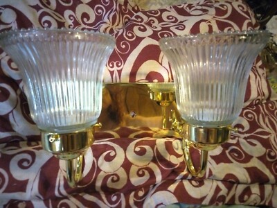Double Vanity Wall Sconce with Glass Shades