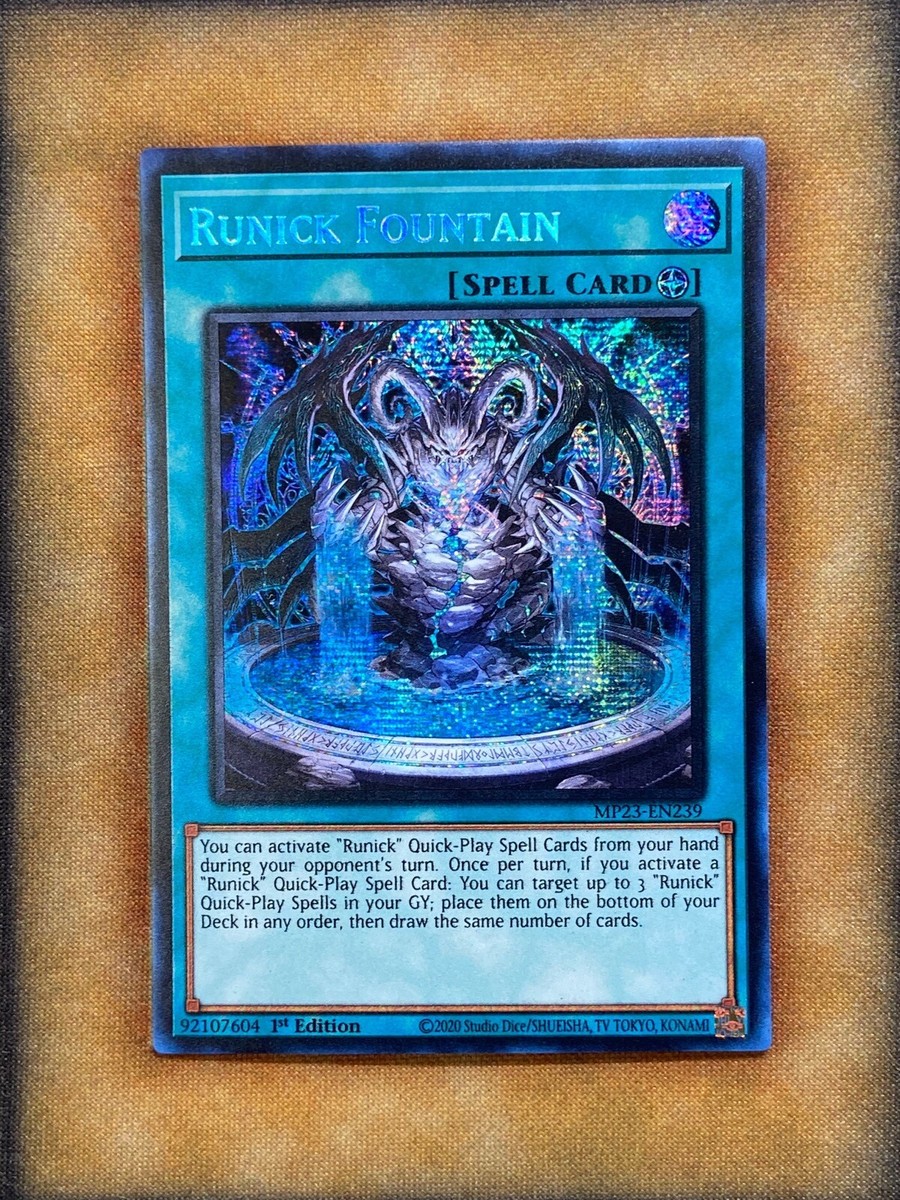 yugioh runick cards Yugioh Runick Fountain MP23-EN239 Secret Rare 1st Ed NM