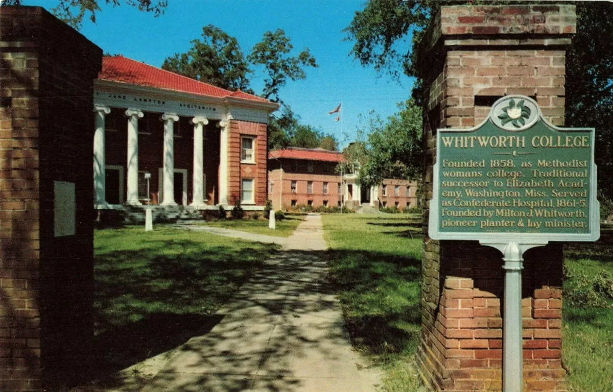 Postcard Whitworth College Brookhaven Mississippi