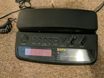 Grand Prix Gpx Black Corded Telephone Am Fm Radio Alarm Clock Grand Prix Gpx Black Corded Telephone
