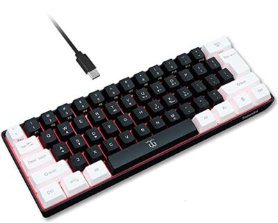 Snpurdiri 60% Wired Gaming Keyboard, True RGB Mechanical Feeling, Ultra-Compact